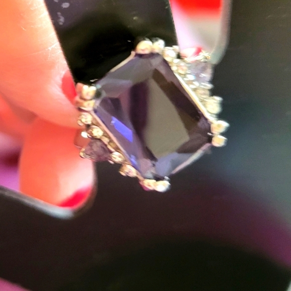 New Amethyst Purple Color Size 11 Cocktail Ring - Picture 1 of 9